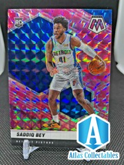 2020-21 Panini Mosaic Saddiq Bey #209 Camo Pink Prizm Parallel Rookie